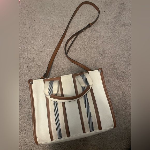 Aldo Handbags - Aldo Brown and Cream Striped Shoulder Bag